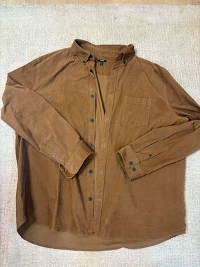 Express Brown Corduroy Button-Up Shirt